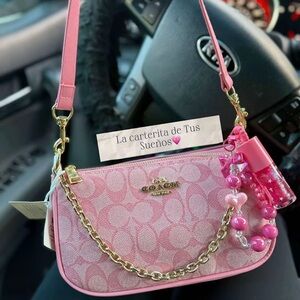 Coach Pink Crossbody Bag with Gold Hardware